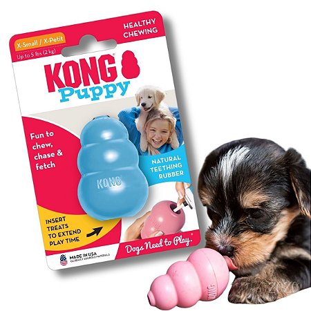 Kong Puppy Brinquedo Resistente Recheável Para Cães e Gatos Filhotes Tamanho PP