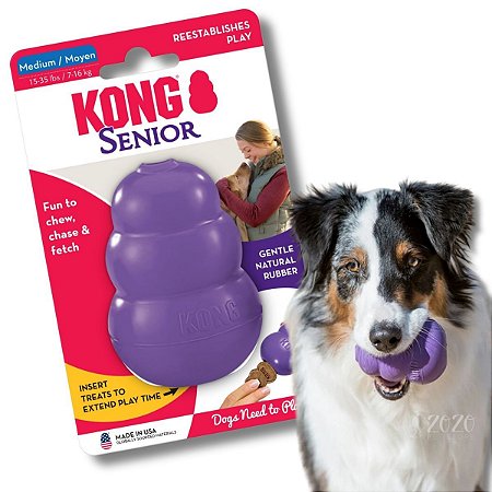 Kong Sênior Brinquedo Resistente Recheável Para Cães e Gatos Idosos Tamanho M
