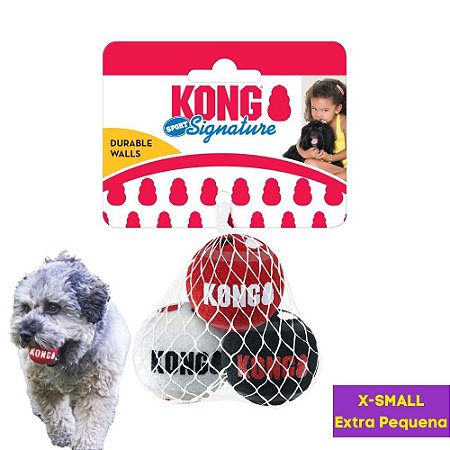 Kong Signature Sport Bolinha Para Caes Com 3 Unidades Tamanho Extra P