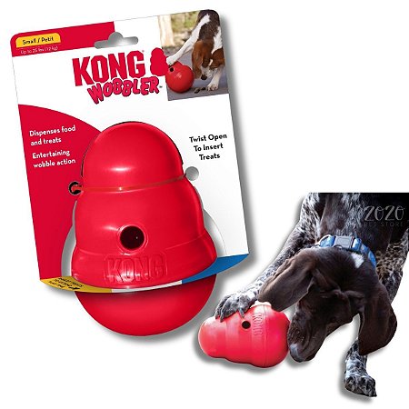 Kong Wobbler Brinquedo Interativo Para Cães Dispenser Para Ração e Petiscos