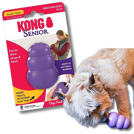 Kong Sênior Brinquedo Resistente Recheável Para Cães e Gatos Idosos Tamanho P