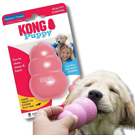 Kong Puppy Brinquedo Resistente Recheável Para Cães e Gatos Filhotes Tamanho M