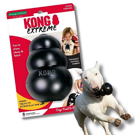 Kong Extreme Brinquedo Resistente Recheável Para Cães Mordidas Fortes Tamanho XXG
