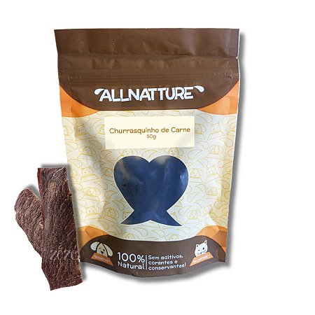 Carne Bovina Churrasquinho Petisco 100% Natural Para Cães Allnatture 50g