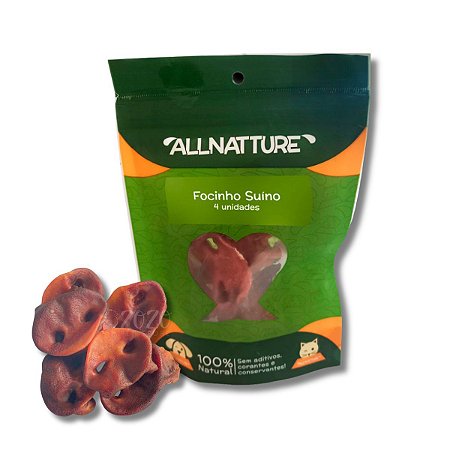 Focinho Suíno Mordedor 100% Natural Para Cães Allnatture 4 Unidades