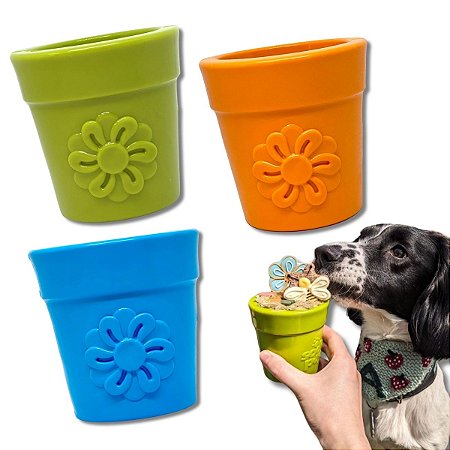 SodaPup Brinquedo Recheável Dispenser Para Cães Flower Pot