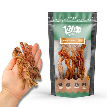 Mini Vergalho de Carneiro Mordedor 100% Natural Para Cães 5 Unidades Luv