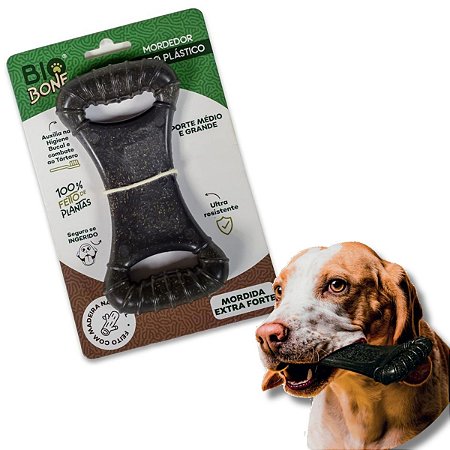Biobone Mordedor Resistente Extra Forte Para Cães 100% de Planta Madeira Zero Plástico Ossão