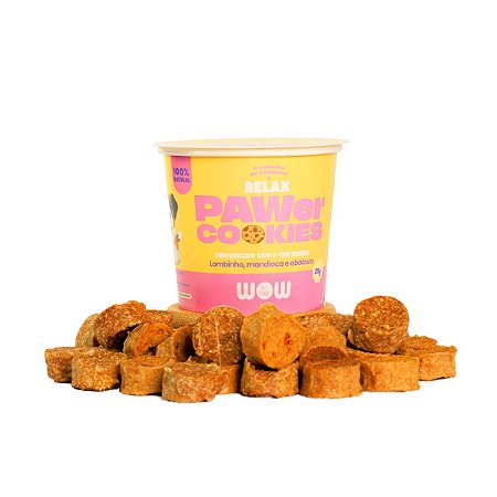 Petisco Para Cães 100% Natural Pawer Cookies Relax Sabor Lombinho 35g Wow Pet Food