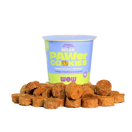 Petisco Para Cães 100% Natural Pawer Cookies Relax Sabor Frango 35g Wow Pet Food