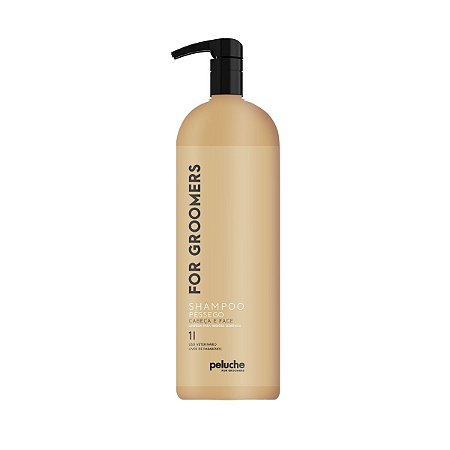Shampoo Pêssego Cabeça e Face Para Cães 1L Concentrado Peluche For Groomers