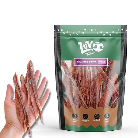 Filezinho Suíno Petisco 100% Natural Para Cães e Gatos Luv 100g
