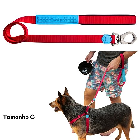Guia Para Cães Tamanho G Catchup Woley Mosquetão Resistente