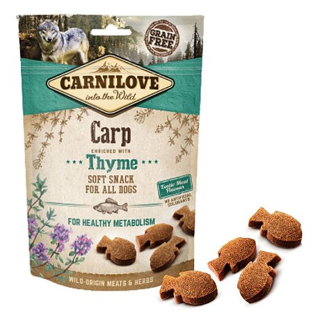 Carnilove Soft Snack Semi-Úmido Carpa Com Tomilho Petisco Natural Para Cães 200g