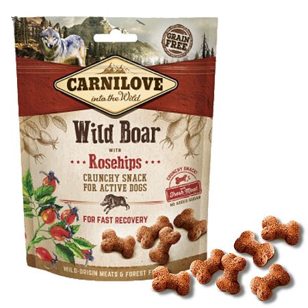 Carnilove Crunchy Snack Javali Com Rosa Mosqueta Petisco Crocante Natural Para Cães 200g