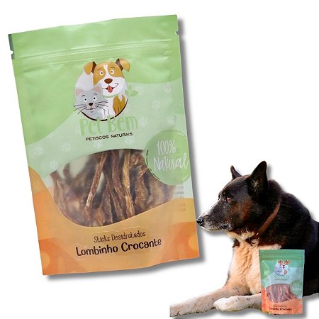 Lombinho Suíno Crocante Petisco 100% Natural Para Cães e Gatos Pet Bem 60g