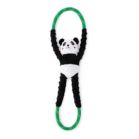 ZippyPaws Pelúcia Para Cães Cabo de Guerra RopeTugz Panda Com Apito