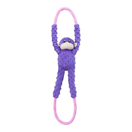 ZippyPaws Pelúcia Para Cães Cabo de Guerra RopeTugz Macaco Roxo Com Apito