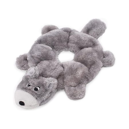 ZippyPaws Pelúcia Para Cães Circular Loopy Lobo Com 6 Apitos