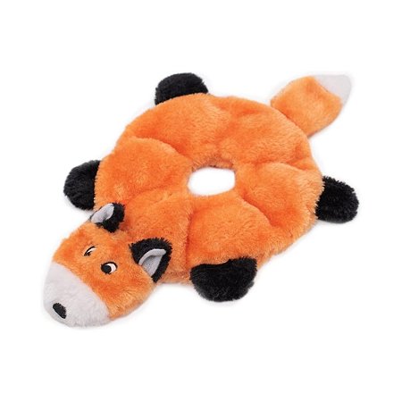 ZippyPaws Pelúcia Para Cães Circular Loopy Raposa Com 6 Apitos