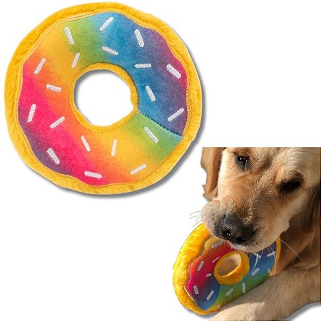 ZippyPaws Pelúcia Para Cães Donuts Arco-íris Tamanho M