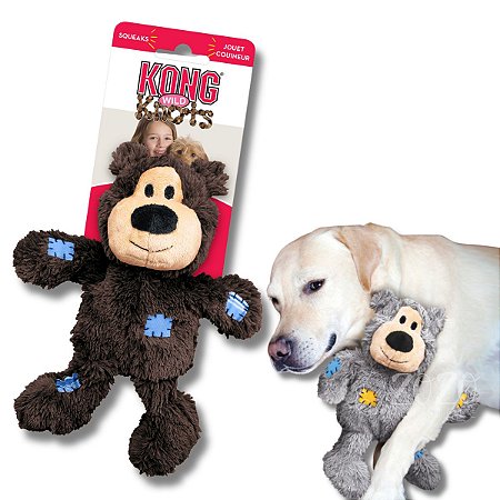 Kong Wild Knots Bear Pelúcia de Corda Resistente Para Cães Tamanho M/G