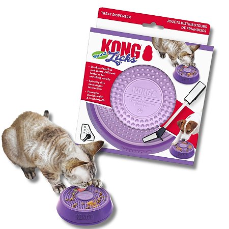 Kong Licks Spinz Tapete de Lamber Interativo Para Cães e Gatos Tamanho P