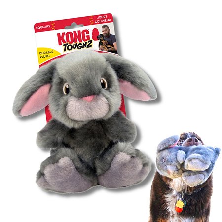 Kong Toughz Coelho Brinquedo Pelúcia Para Cães Fofa e Resistente