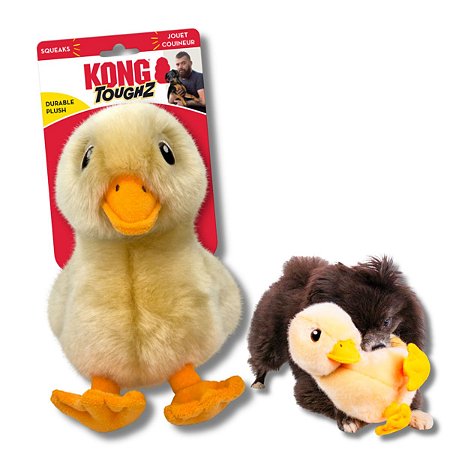 Kong Toughz Pato Brinquedo Pelúcia Para Cães Fofa e Resistente