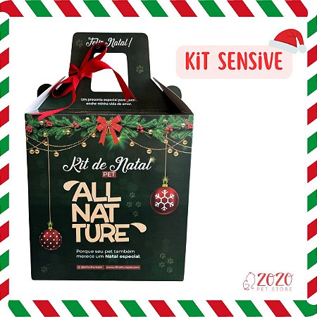 Kit de Natal Pet AllNatture Sensive Petiscos e Mordedores para Cães 100% Natural