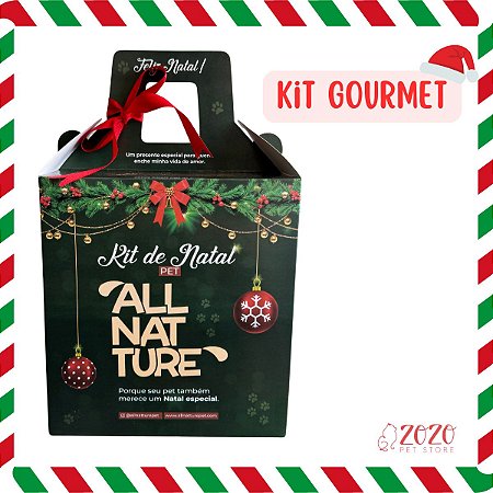 Kit de Natal Pet AllNatture Gourmet Petiscos e Mordedores para Cães 100% Natural