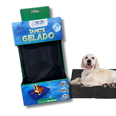 Tapete Gelado Refrescante Para Pets Tamanho G Preto Zozo Pet Store
