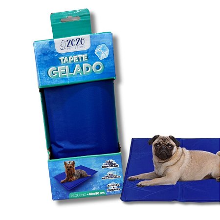 Tapete Gelado Refrescante Para Pets Tamanho P Azul Zozo Pet Store