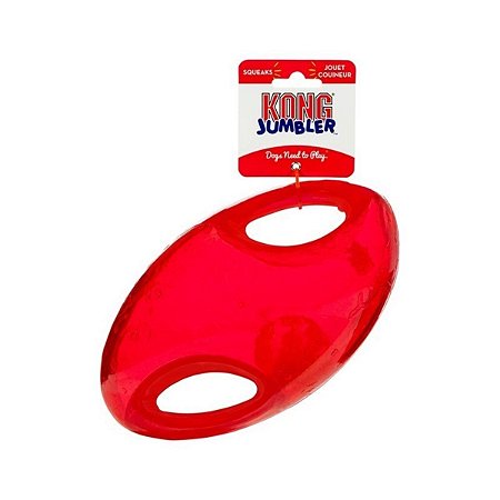 Kong Jumbler Football Brinquedo de Busca Com Apito Para Cães Tamanho M Vermelho