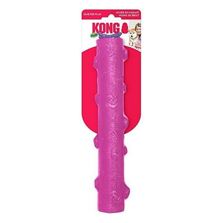 Kong Squeezz Crackle Stick Brinquedo Para Cães Bastão Som Crocante Rosa G