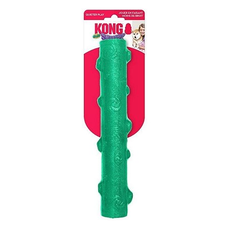 Kong Squeezz Crackle Stick Brinquedo Para Cães Bastão Som Crocante Verde G
