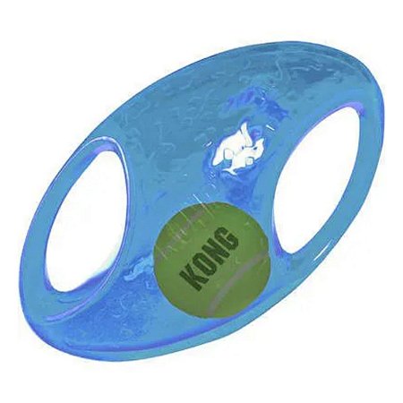 Kong Jumbler Football Brinquedo de Busca Com Apito Para Cães Tamanho M Azul