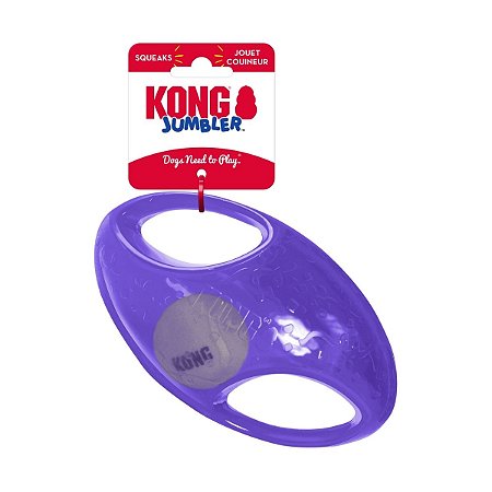 Kong Jumbler Football Brinquedo de Busca Com Apito Para Cães Tamanho M Roxo