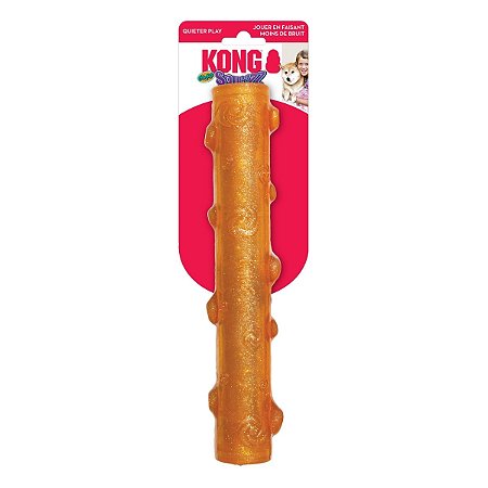 Kong Squeezz Crackle Stick Brinquedo Para Cães Bastão Som Crocante Laranja G