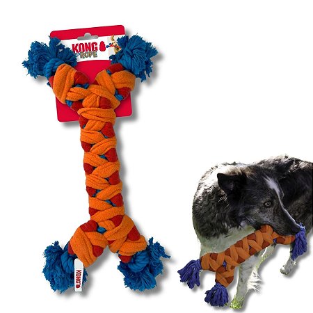 Kong Rope Rally Brinquedo de Corda Macia Resistente Para Cães