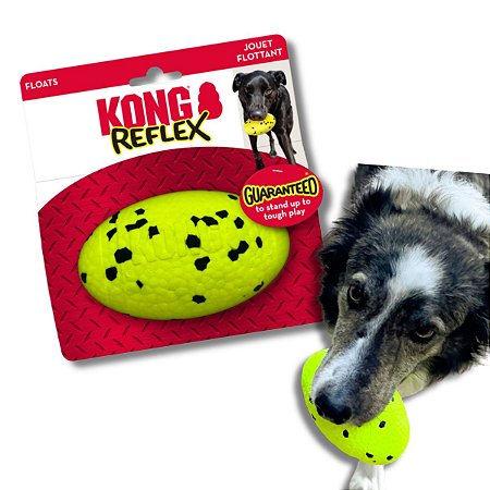 Kong Reflex Football Bola Resistente e Aquática Para Cães