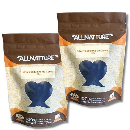 Kit 2 Carne Bovina Churrasquinho Petisco 100% Natural Para Cães Allnatture
