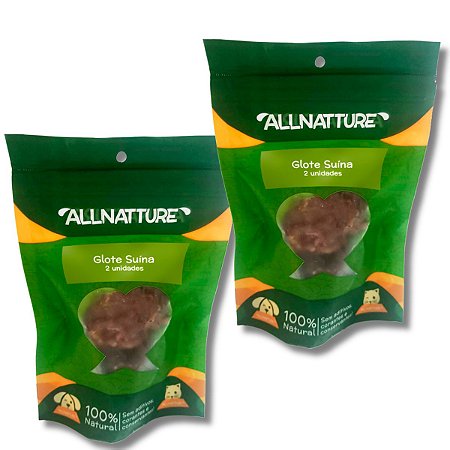 Kit 2 Glote Suína Mordedor 100% Natural Para Cães Allnatture