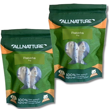 Kit 2 Piabinha Petisco 100% Natural Para Cães e Gatos Allnatture