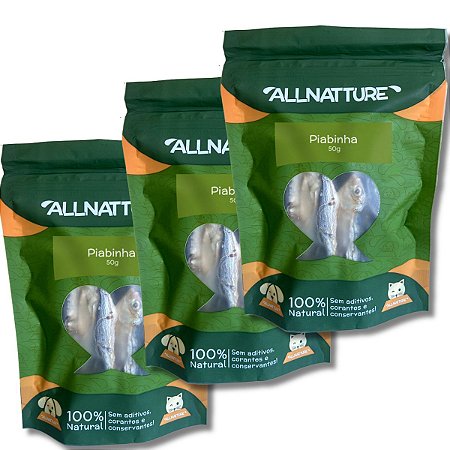 Kit 3 Piabinha Petisco 100% Natural Para Cães e Gatos Allnatture