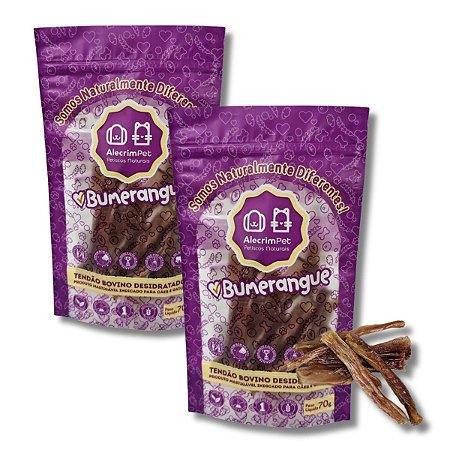 Kit 2 Bumerangue Mordedor 100% Natural Para Cães Tendão Bovino  AlecrimPet