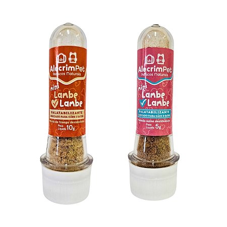 Kit 2 Mini Lambe Lambe Moela de Frango 10g Pulmão Suíno 5g Cães Gatos AlecrimPet