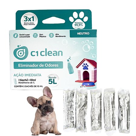 Eliminador de odores Neutro Desinfetante Seguro Para Pets C1 Clean Rende 5L