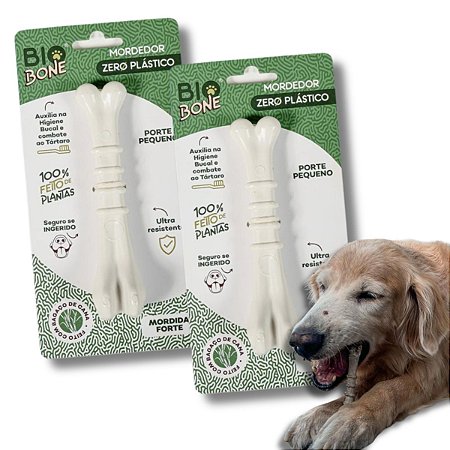 Kit Biobone 2 Mordedores Mordida Forte Para Cães Zero Plástico Ossinho