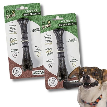 Kit Biobone 2 Mordedores Extra Forte Para Cães Zero Plástico Ossinho